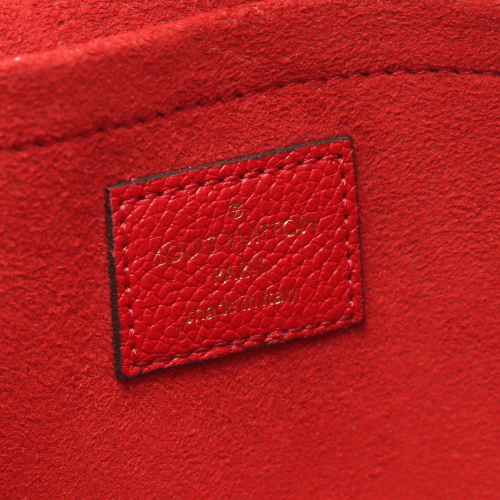 Louis Vuitton Red Color Rouge Monogram Empreinte Leather Pochette Shoulder Bag