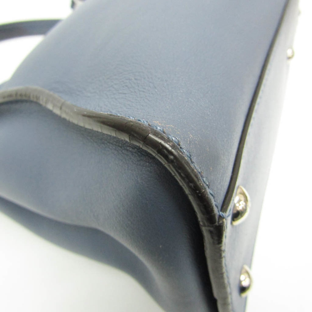 Fendi Peekaboo Blue Leather Handbag Shoulder Bag