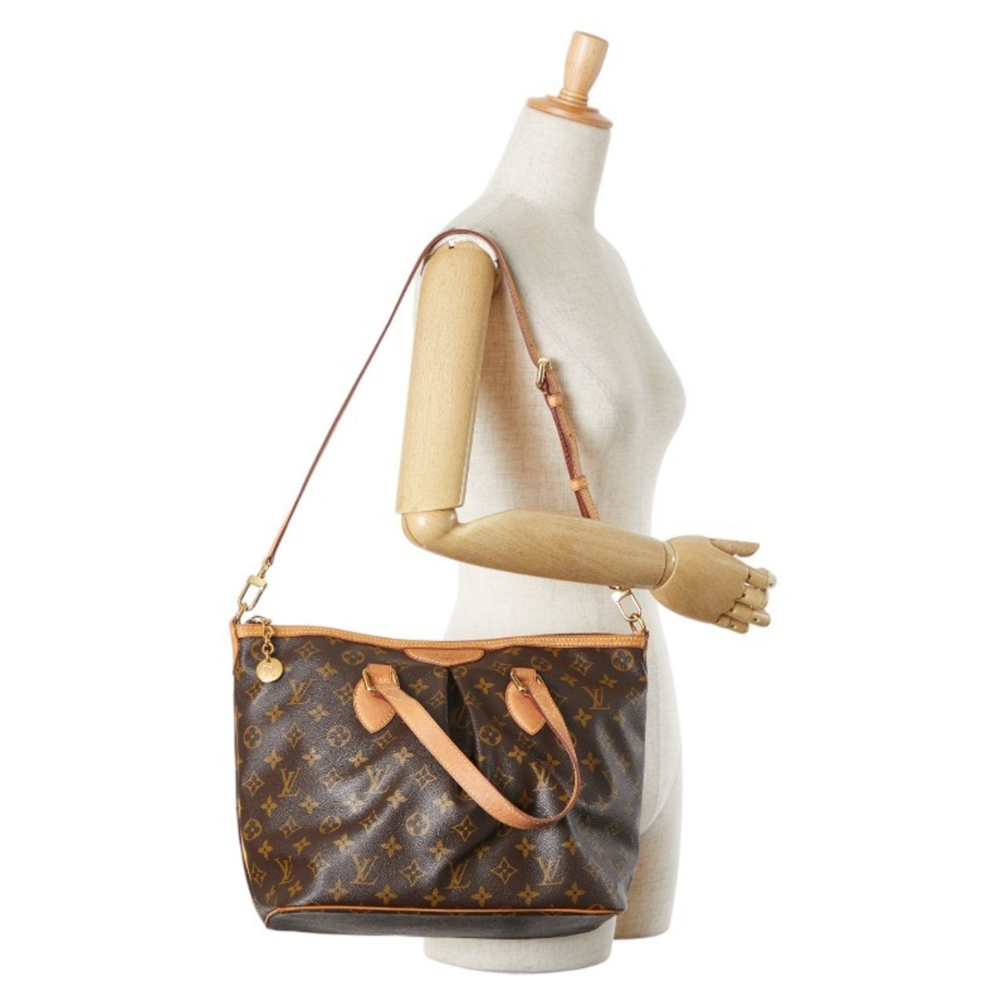 Louis Vuitton Brown Pvc Leather Handbag Shoulder Bag