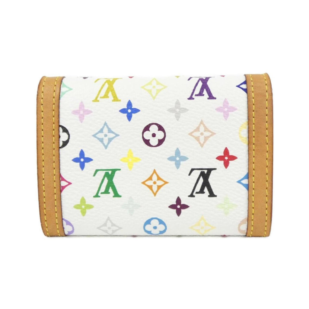 Louis Vuitton Multi-Color White Coated Canvas Coin Purse/Coin Case