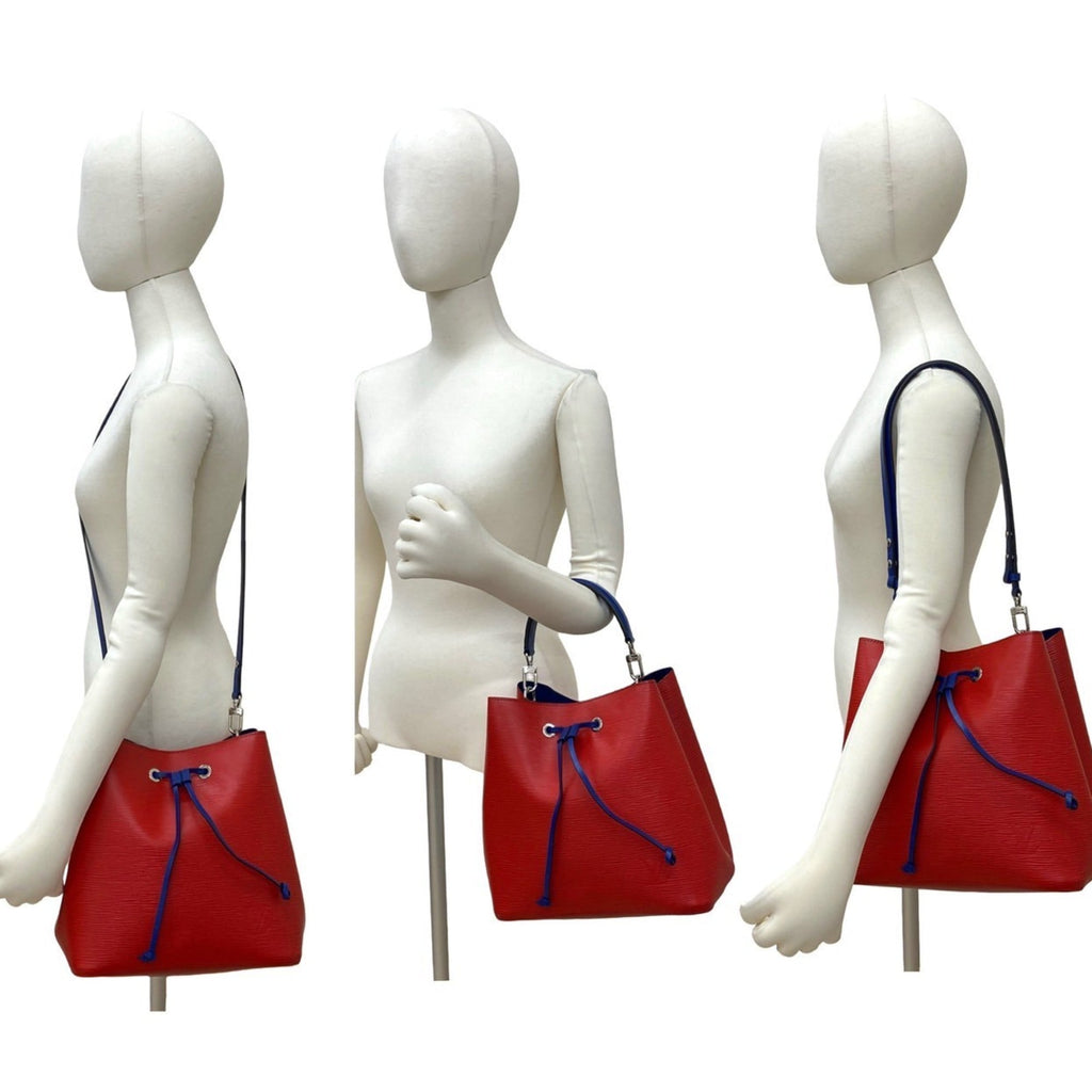 Louis Vuitton Blue Red Color Leather Handbag Shoulder Bag
