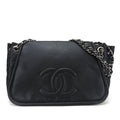 Chanel Black Grained Calfskin Shoulder Bag