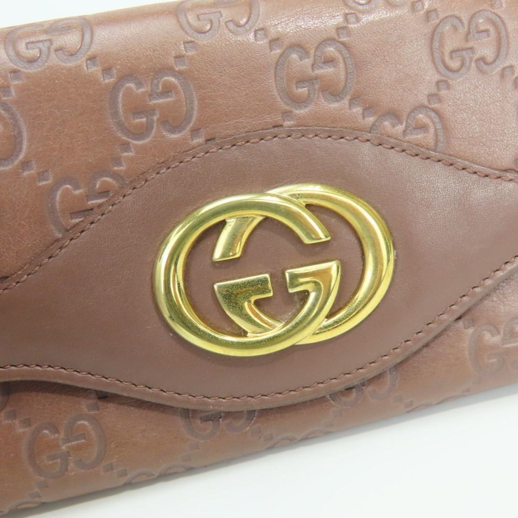 Gucci Brown Leather Long Wallet (Bi-Fold) (Pre-Owned)