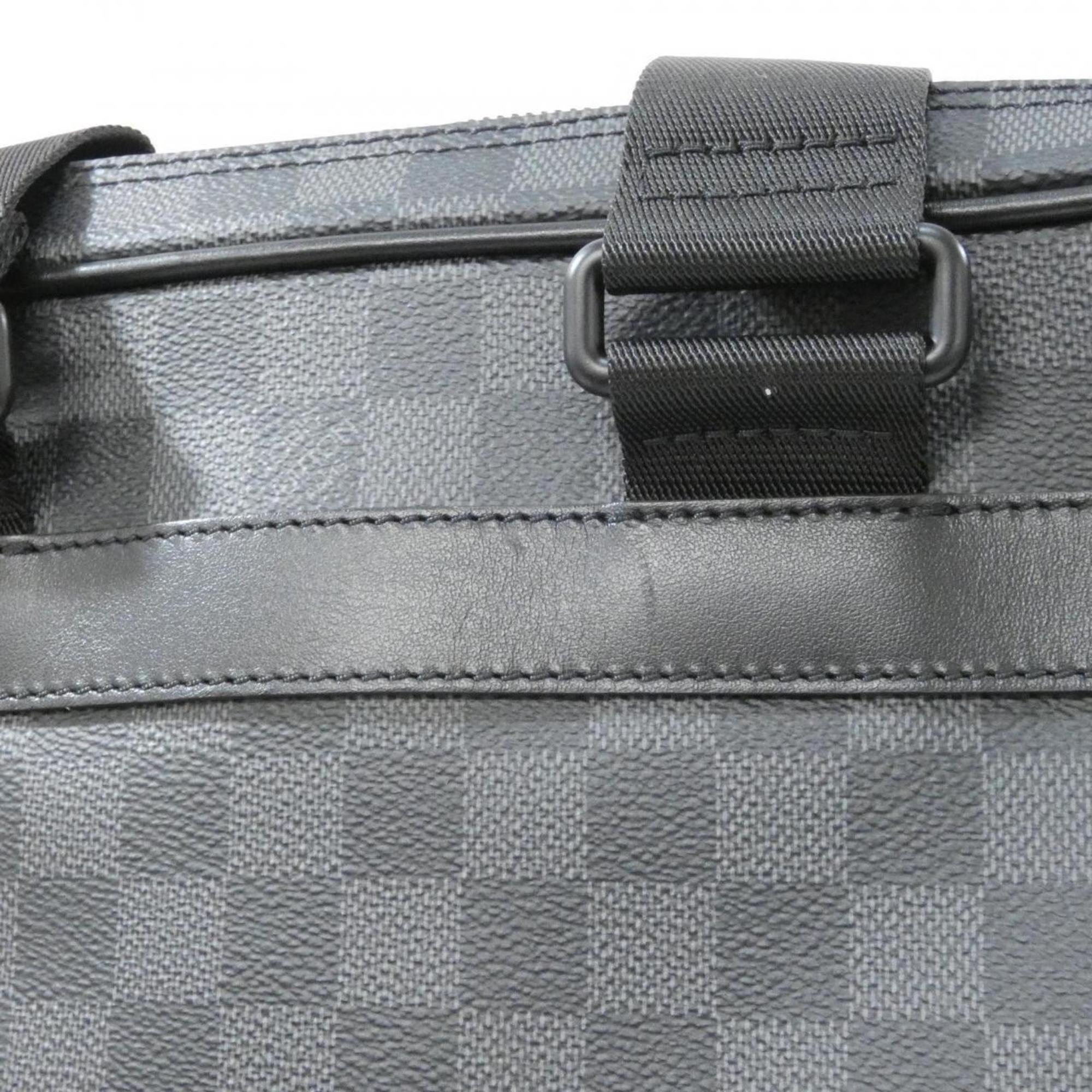 Louis Vuitton Black Graphite Gray Coated Canvas Handbag