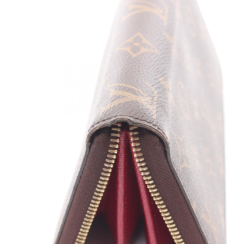 Louis Vuitton Brown Fuchsia Pink Coated Canvas Long Wallet