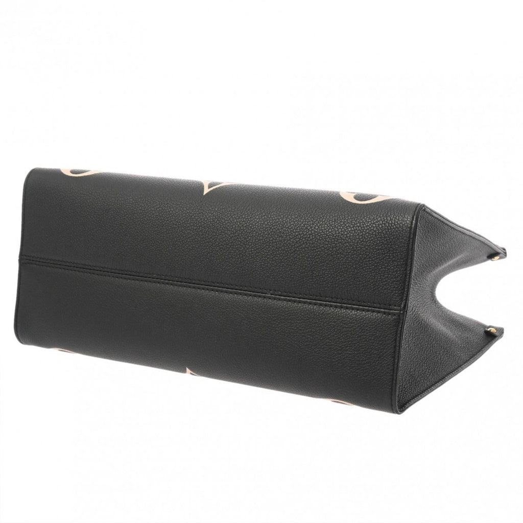 Louis Vuitton Beige Black Leather Handbag