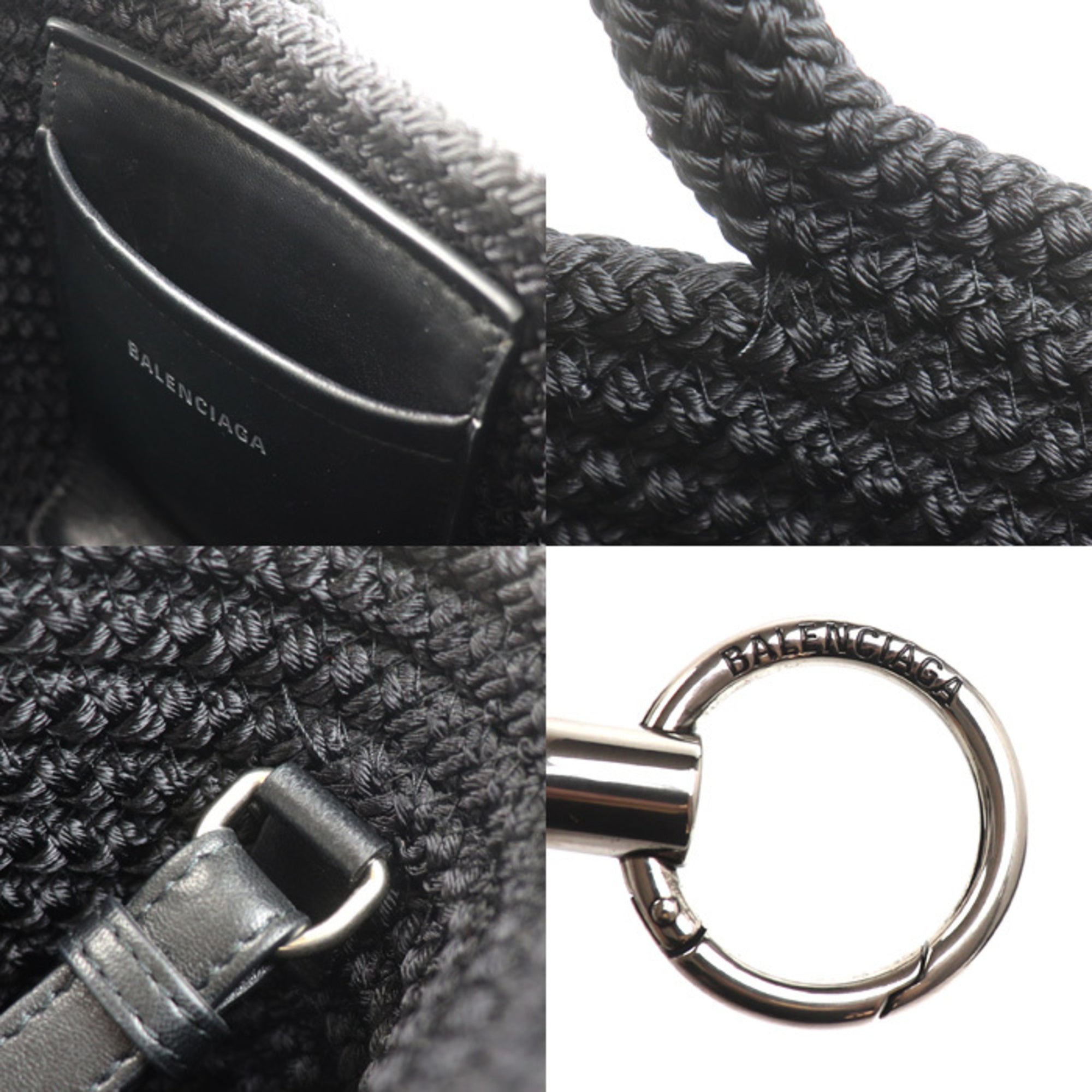Balenciaga Black Nylon Leather Shoulder