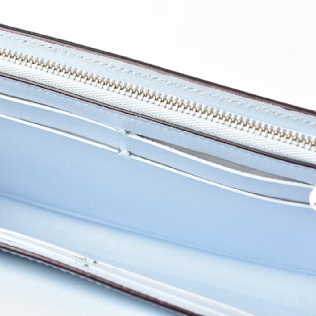 Christian Dior Diorissimo Light Blue Rose Pink Leather Long Wallet (Bi-Fold) (Pre-Owned)