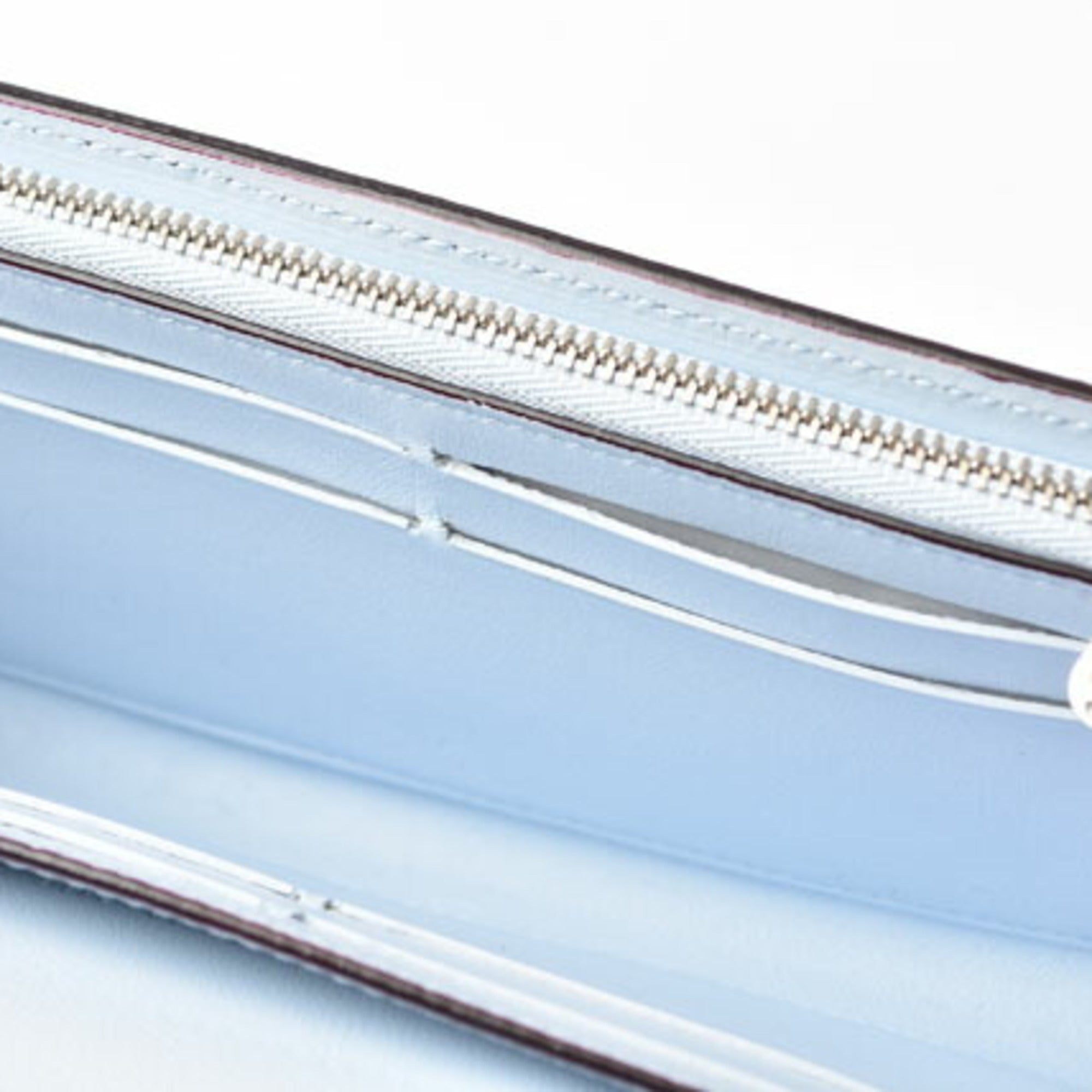 Christian Dior Diorissimo Light Blue Rose Pink Leather Long Wallet (Bi-Fold) (Pre-Owned)