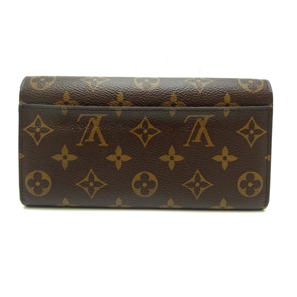 Louis Vuitton Brown Fuchsia Pink Monogram Long Wallet