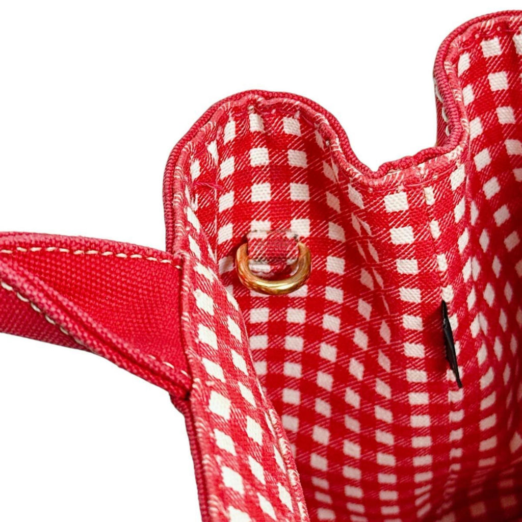 Prada Red Color Canvas Tote Bag