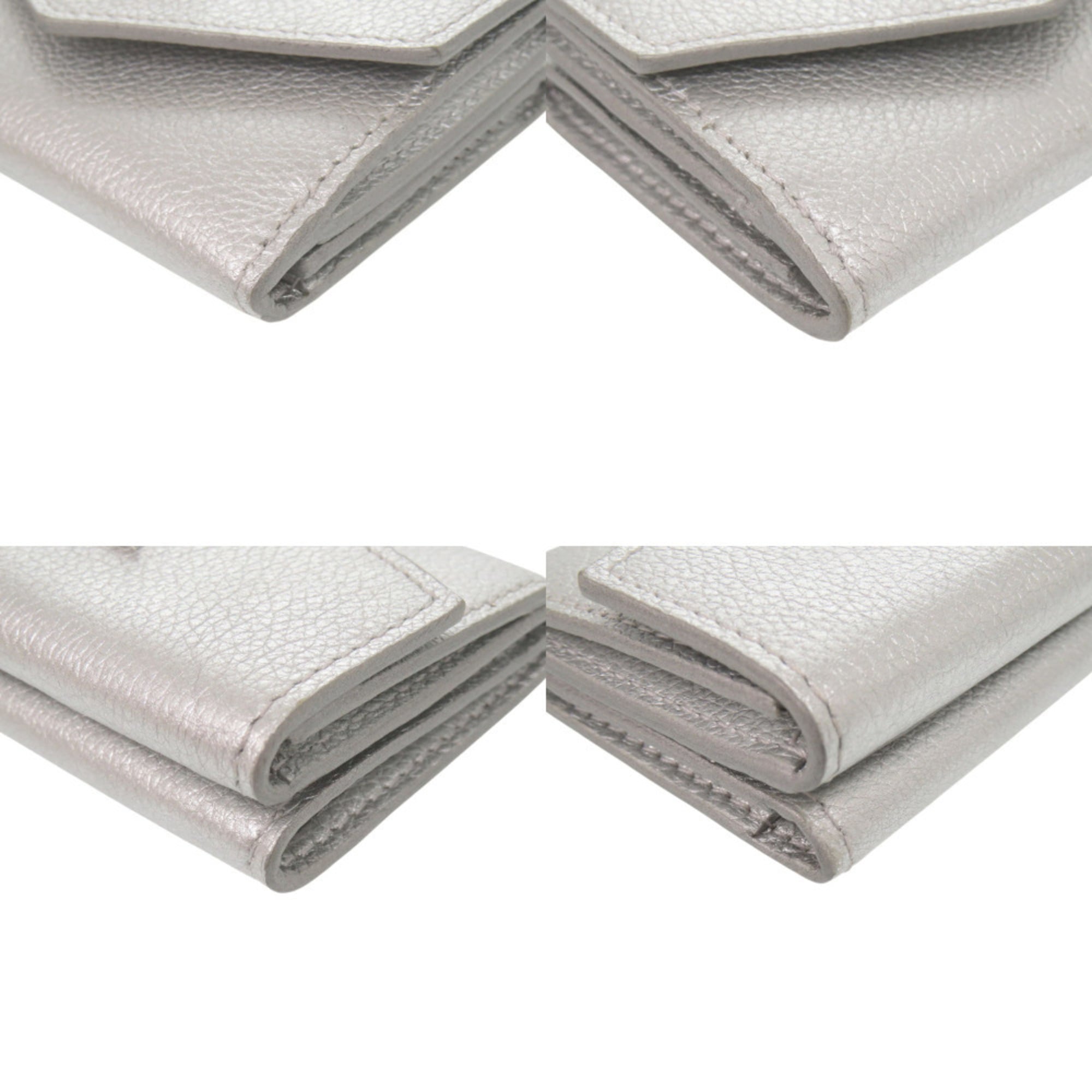 Louis Vuitton Silver Leather Wallet (Tri-Fold)