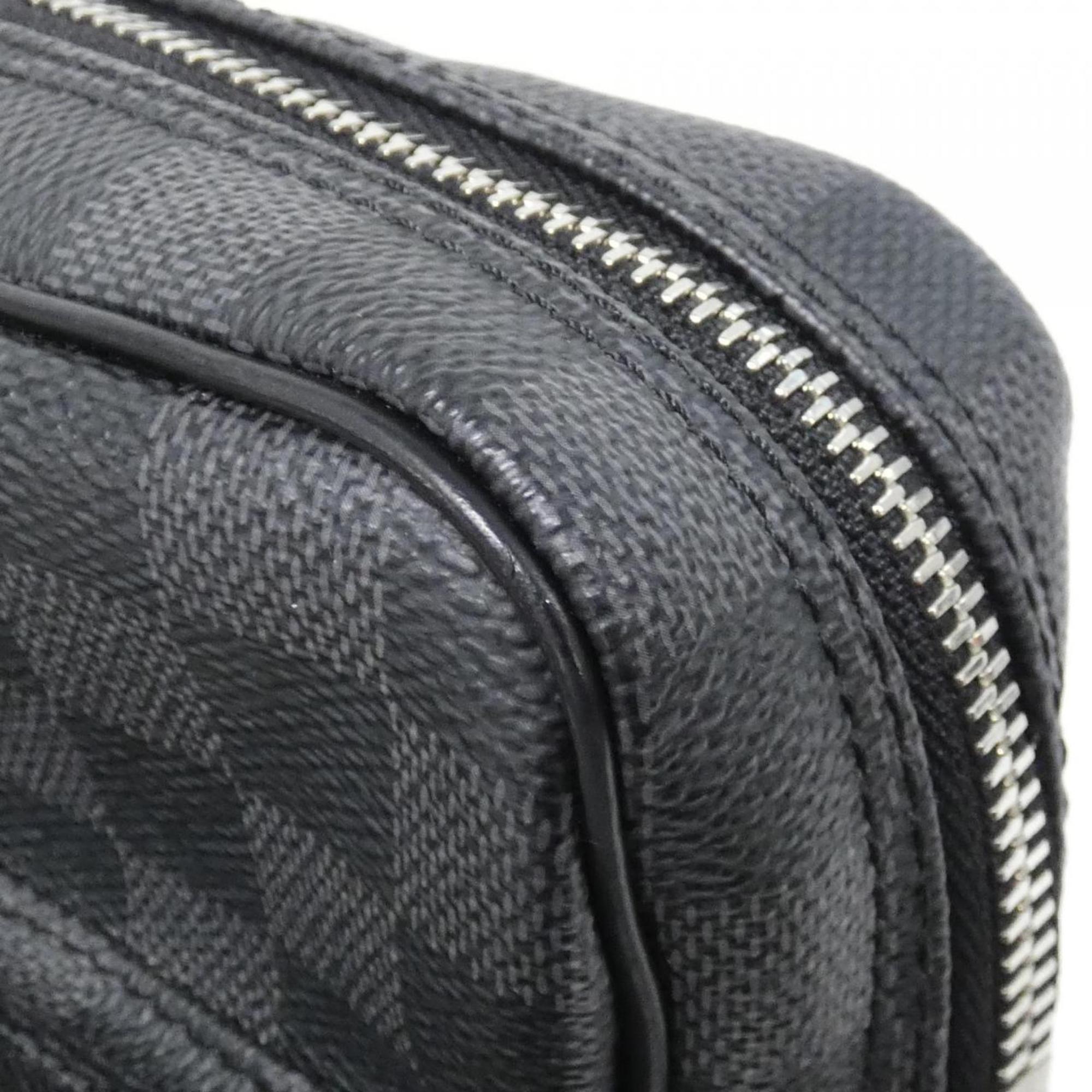 Louis Vuitton Dark Gray Graphite Coated Canvas Shoulder Bag