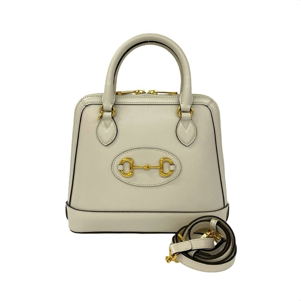 Gucci White Leather Handbag Shoulder Bag (Pre-Owned)