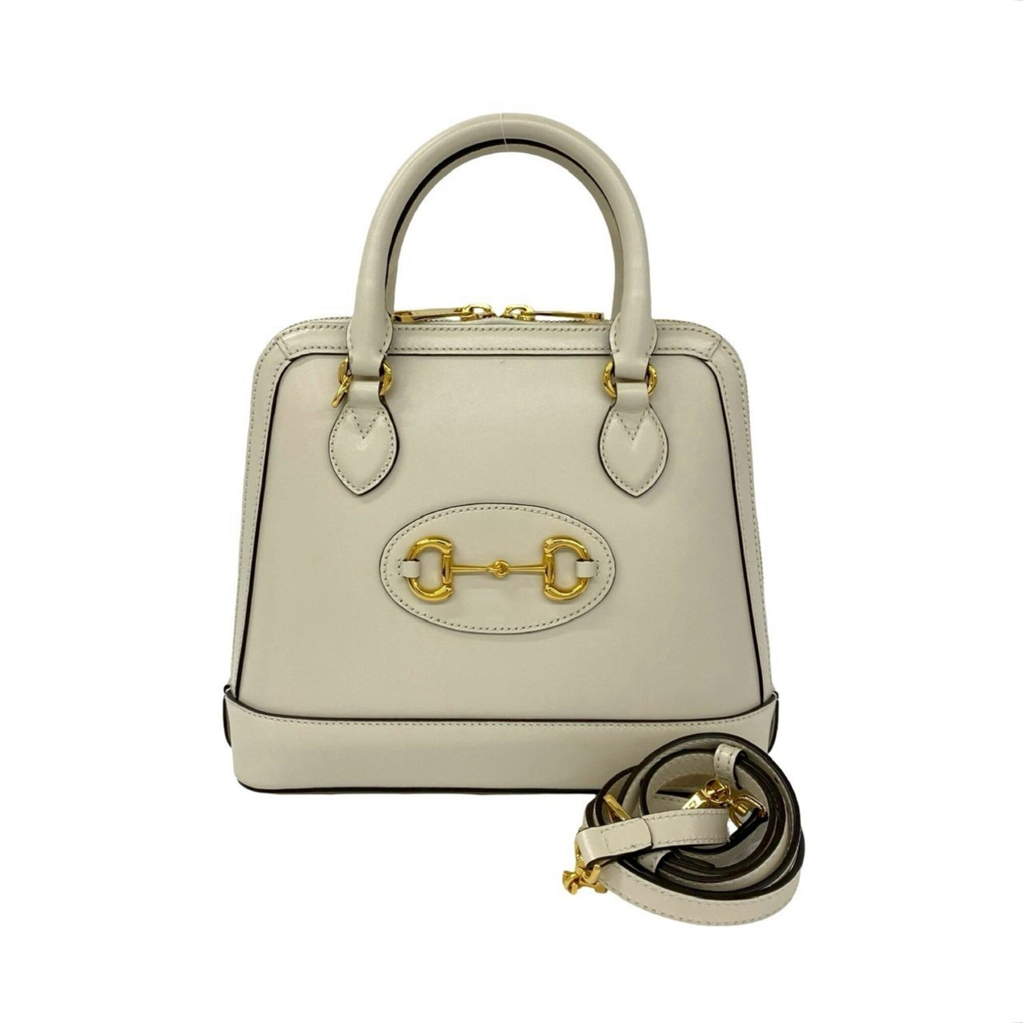 Gucci White Leather Handbag Shoulder Bag (Pre-Owned)