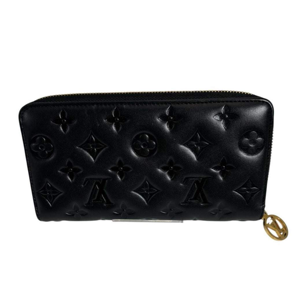 Louis Vuitton Monogram Black Noir Leather Long Wallet