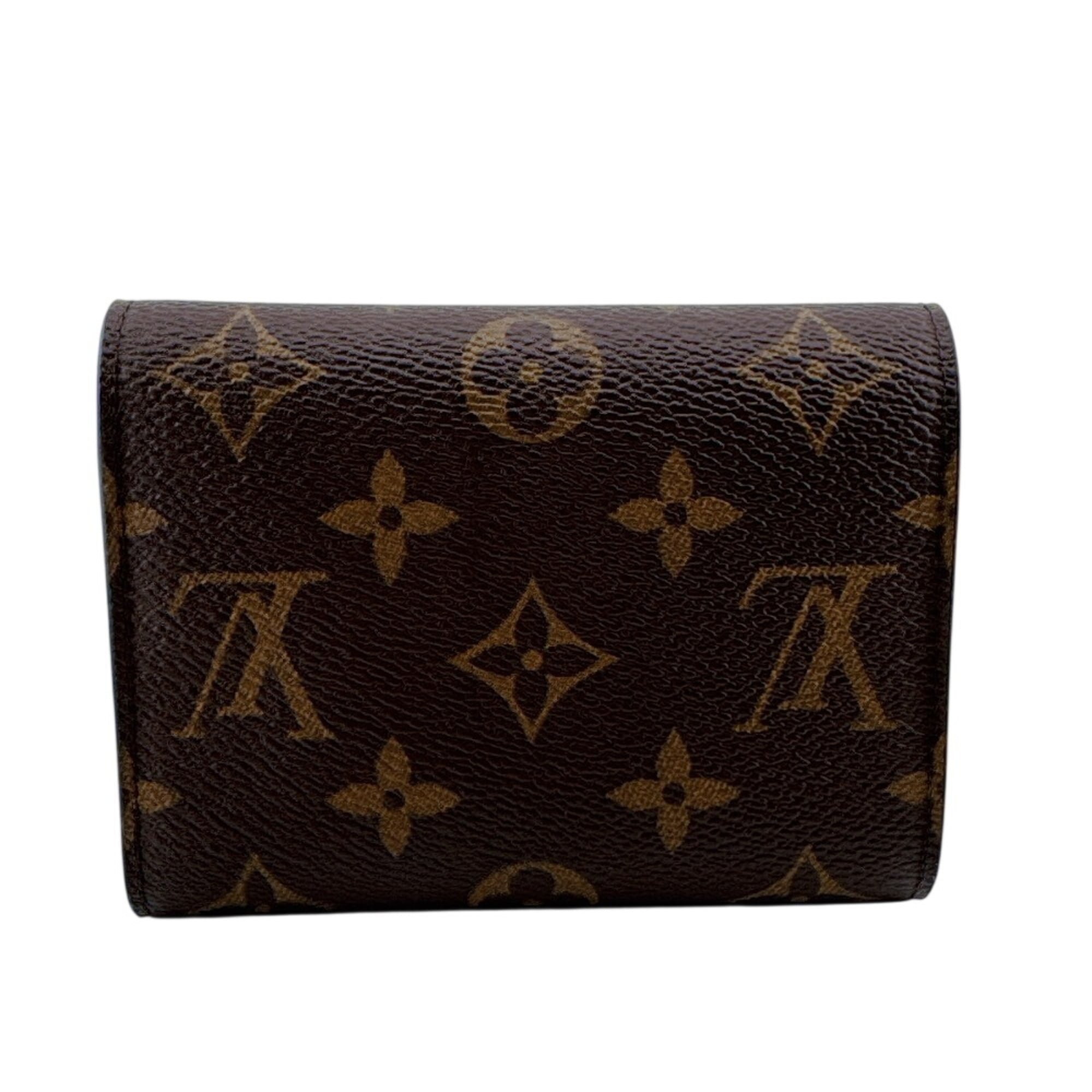 Louis Vuitton Monogram Brown Leather Wallet (Tri-Fold)