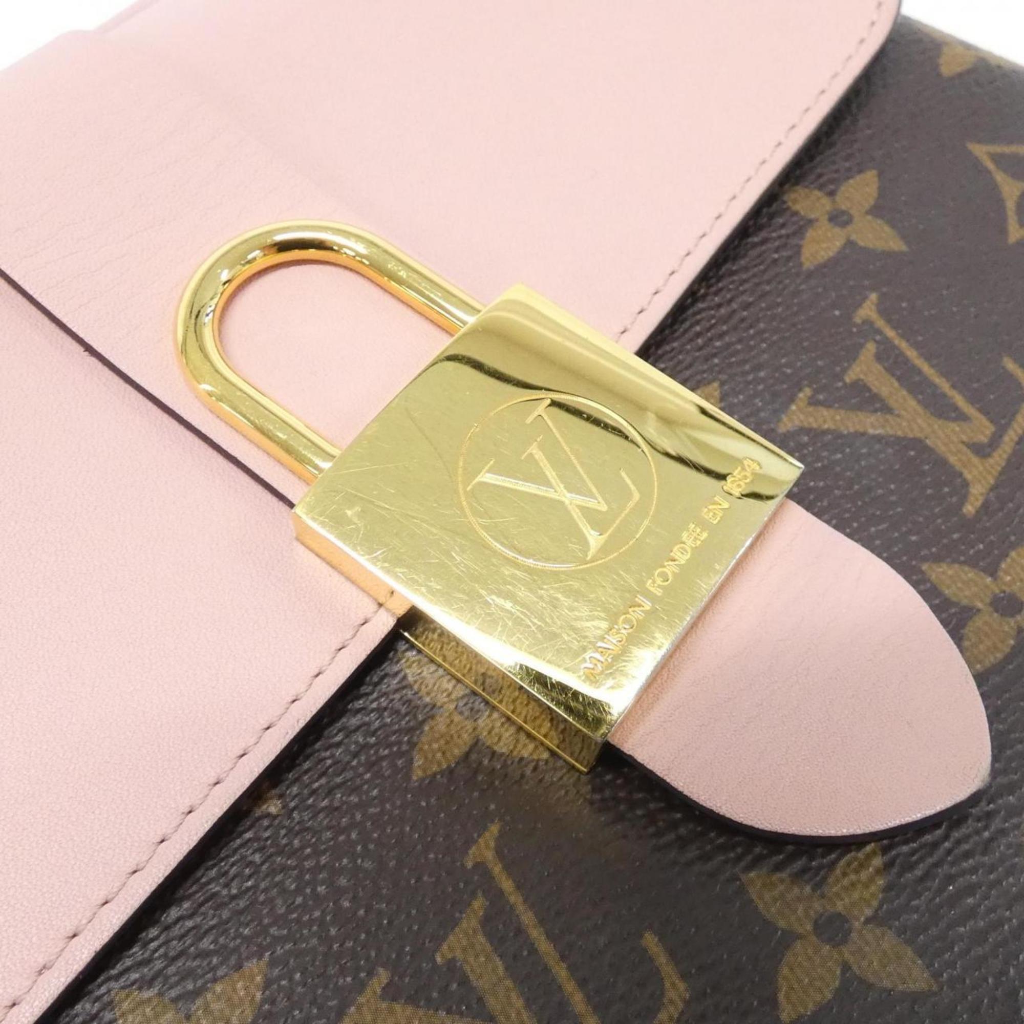 Louis Vuitton Marron Rose Poudre Coated Canvas Handbag