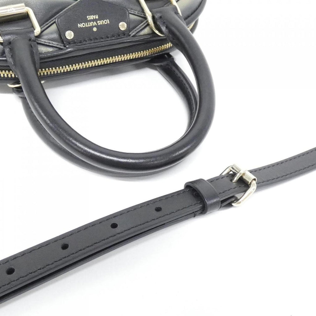Louis Vuitton Beige Black Leather Handbag