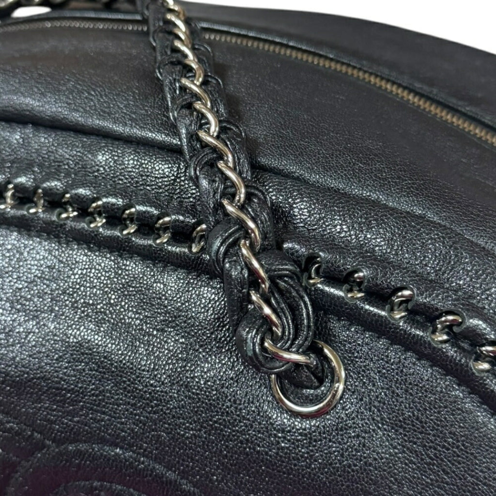 Chanel Black Leather Boston Bag