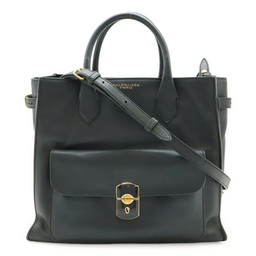 Balenciaga Dark Green Leather Handbag Shoulder