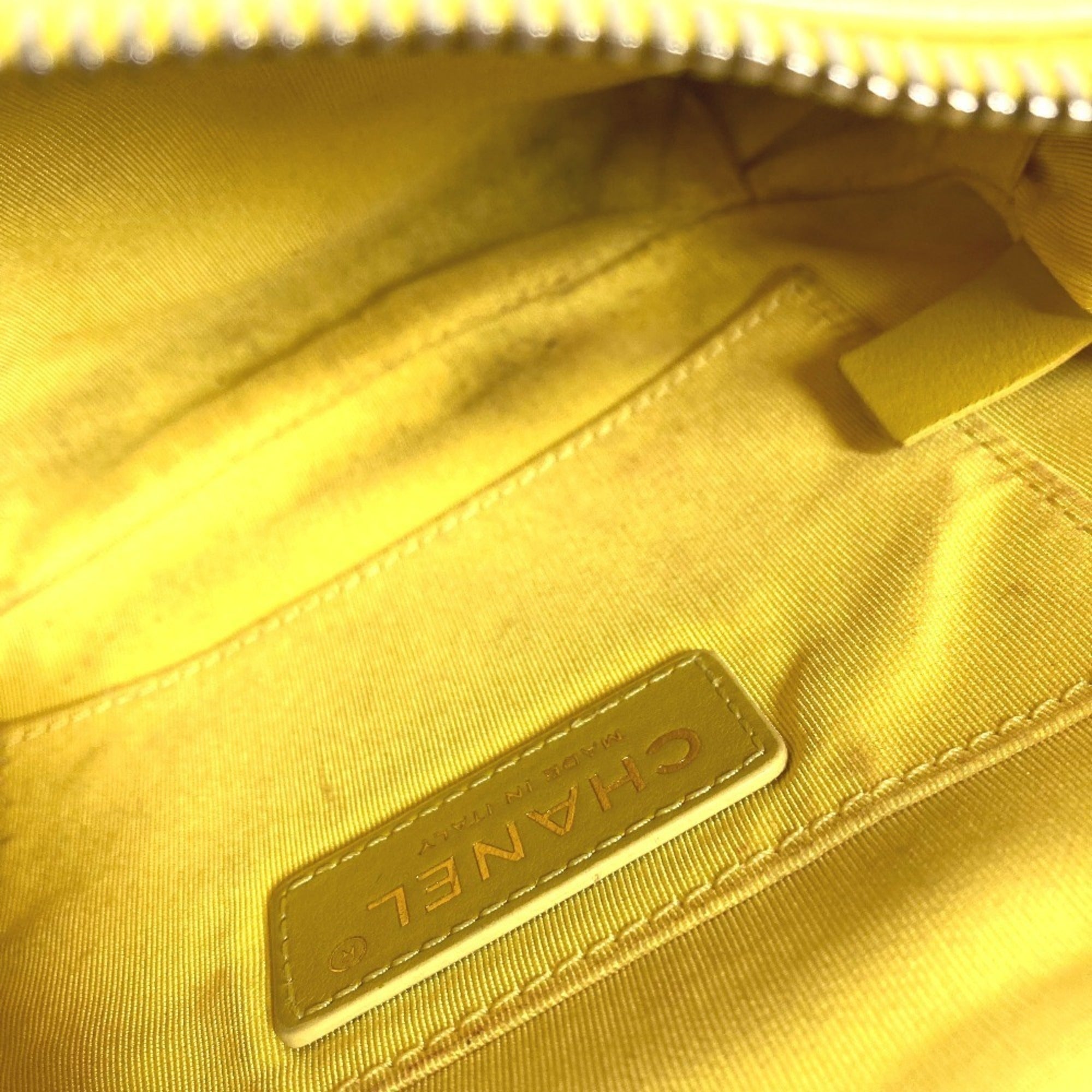 Chanel Matelasse Yellow Leather Sling Bag
