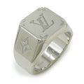 Louis Vuitton Silver Metal Band Ring