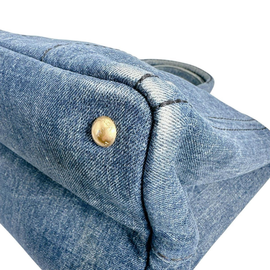 Prada Blue Denim Tote Bag