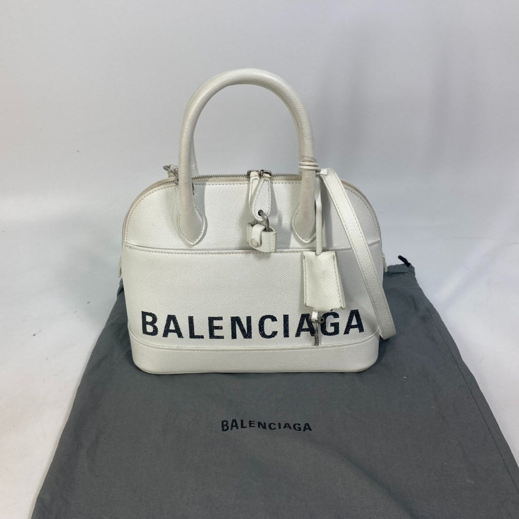 Balenciaga White Leather Hand