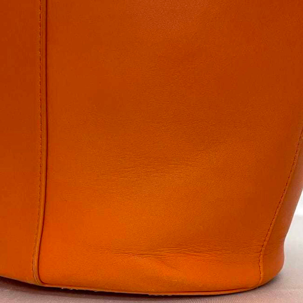Bottega Veneta Orange Leather Basket Tote Bag