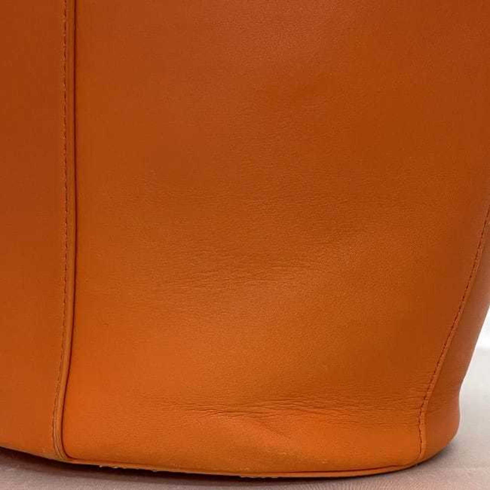 Bottega Veneta Orange Leather Basket Tote Bag