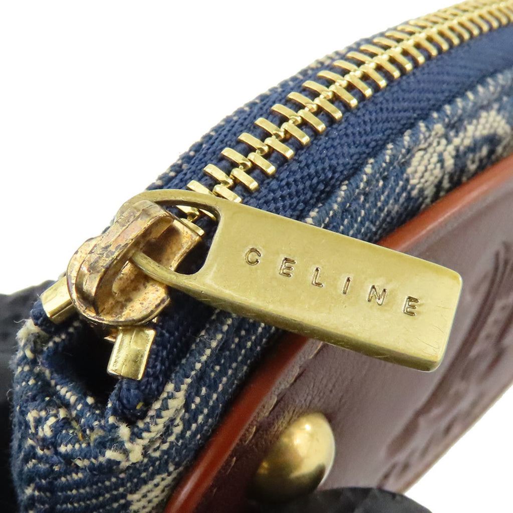 Celine Blue Brown Denim Leather Coin Purse/Coin Case