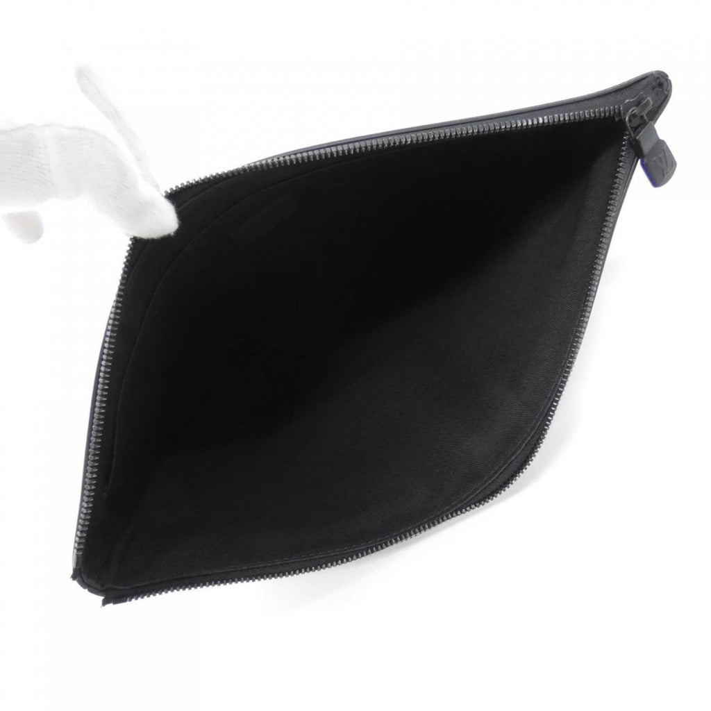 Louis Vuitton Monogram Shadow Black Leather Handbag Pochette