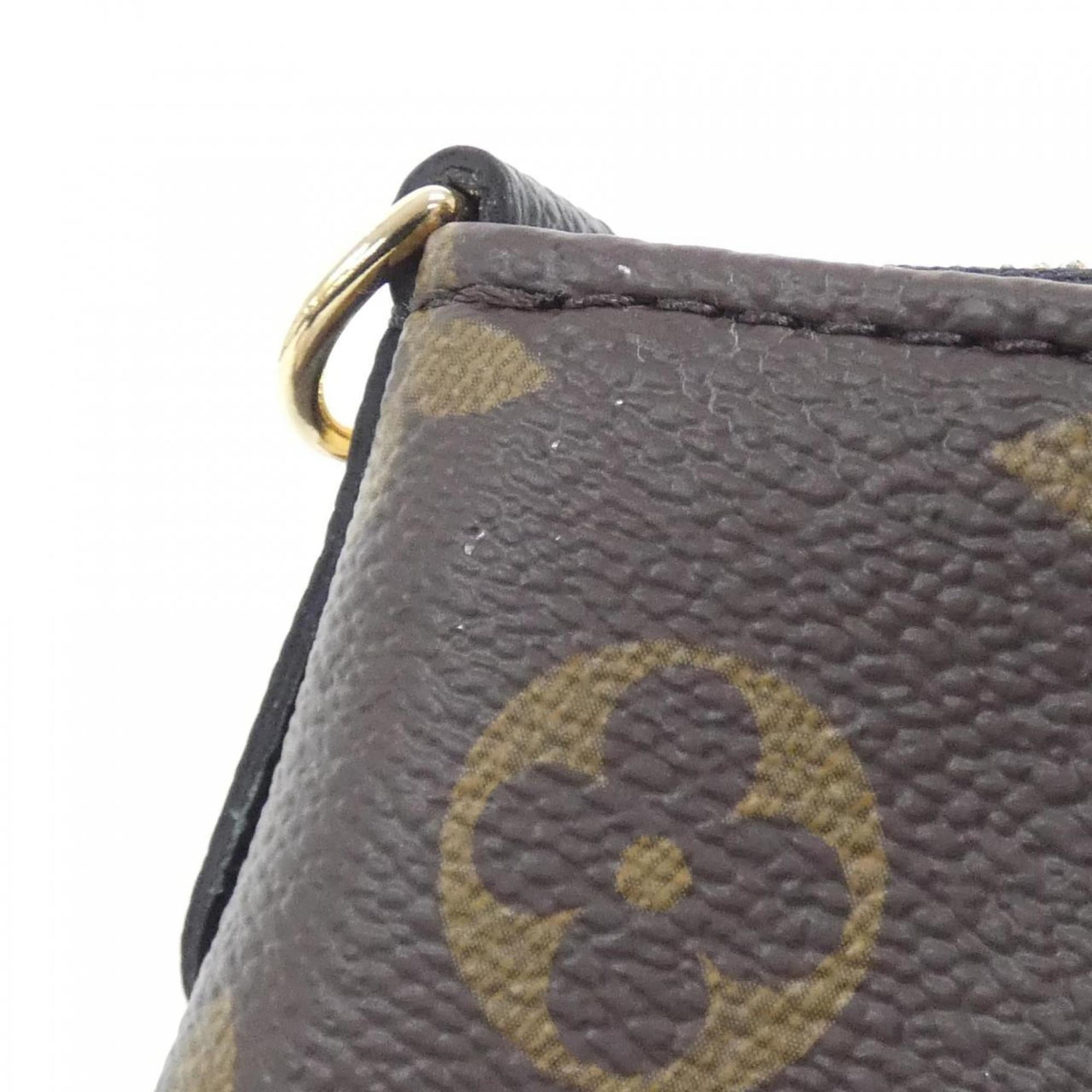 Louis Vuitton Monogram Black Marron Coated Canvas Shoulder Bag