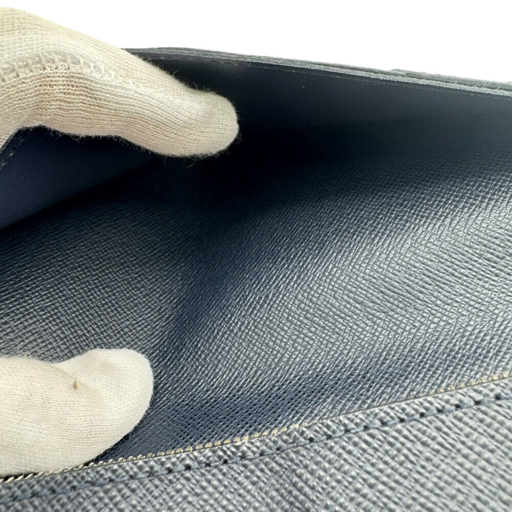 Louis Vuitton Navy Leather Long Wallet
