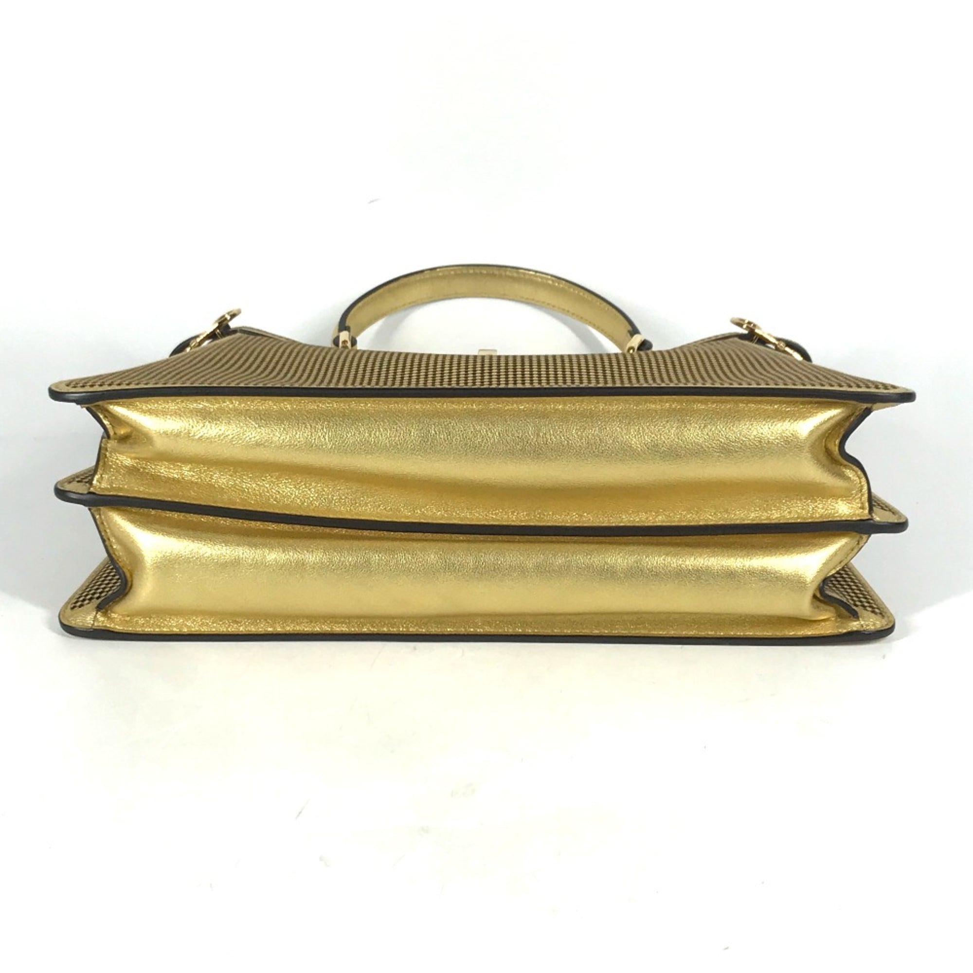 Fendi Gold Leather Handbag