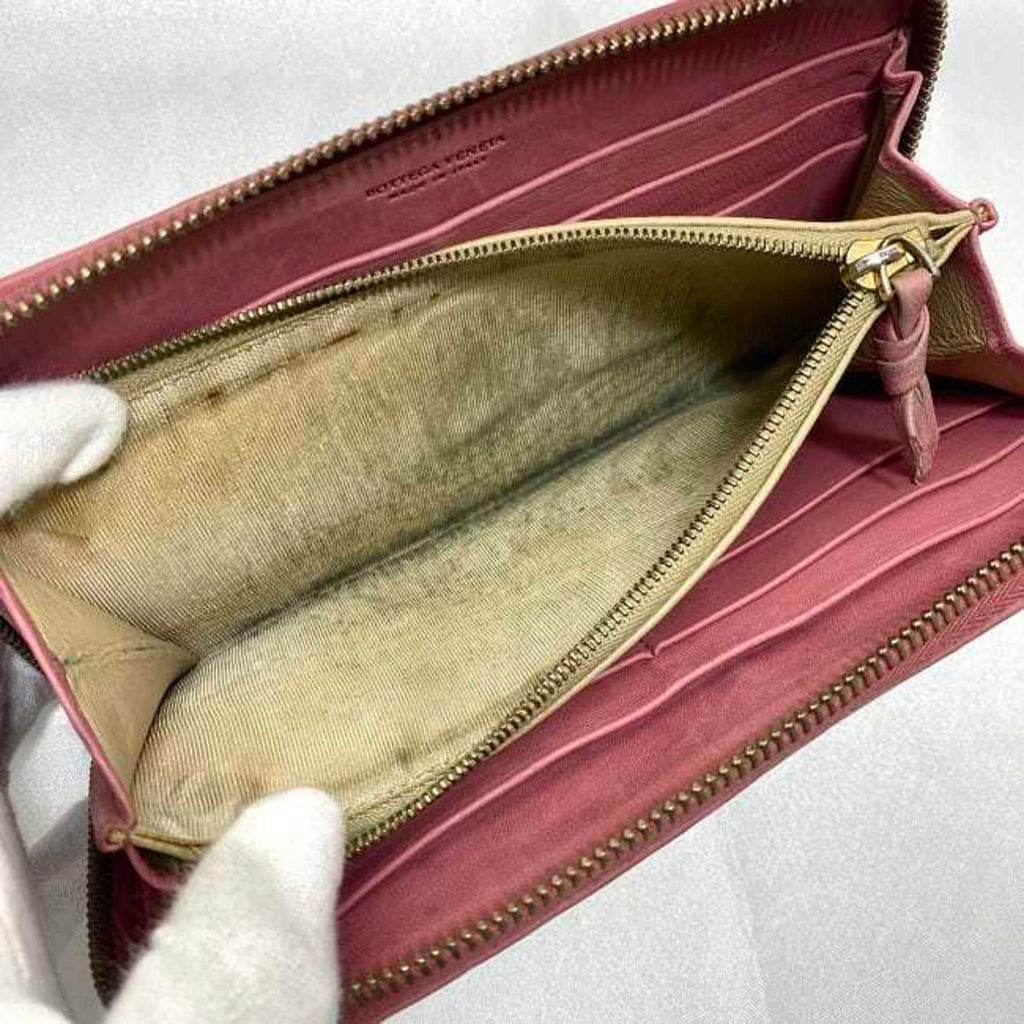 Bottega Veneta Pink Leather Long Wallet (Bi-Fold)