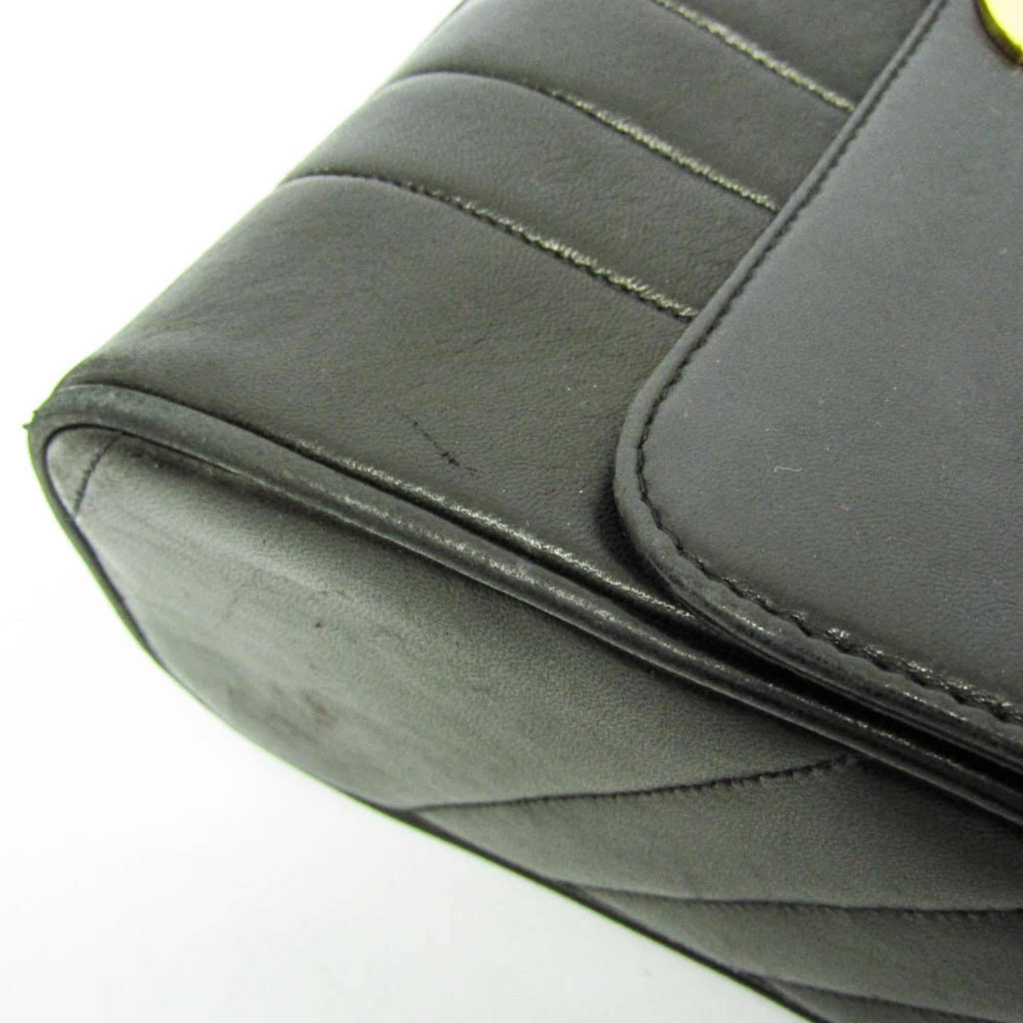 Chanel Mademoiselle Black Leather Shoulder Bag