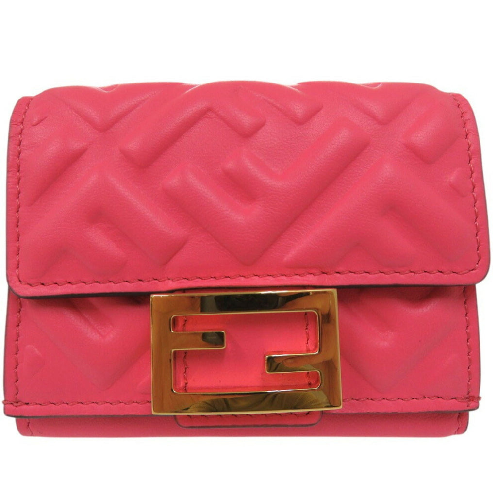 Fendi Pink Leather Wallet (Tri-Fold)