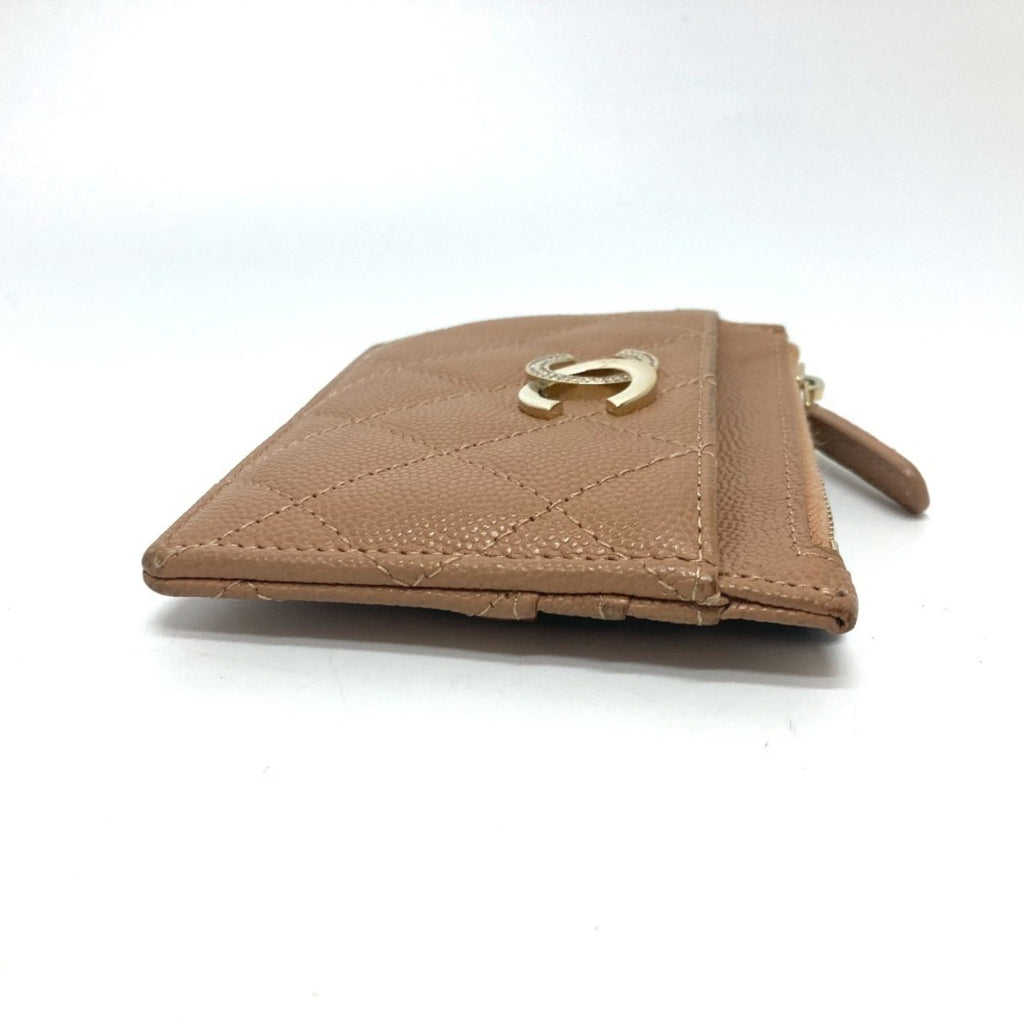 Chanel Beige Grained Calfskin Wallet (Bi-Fold)