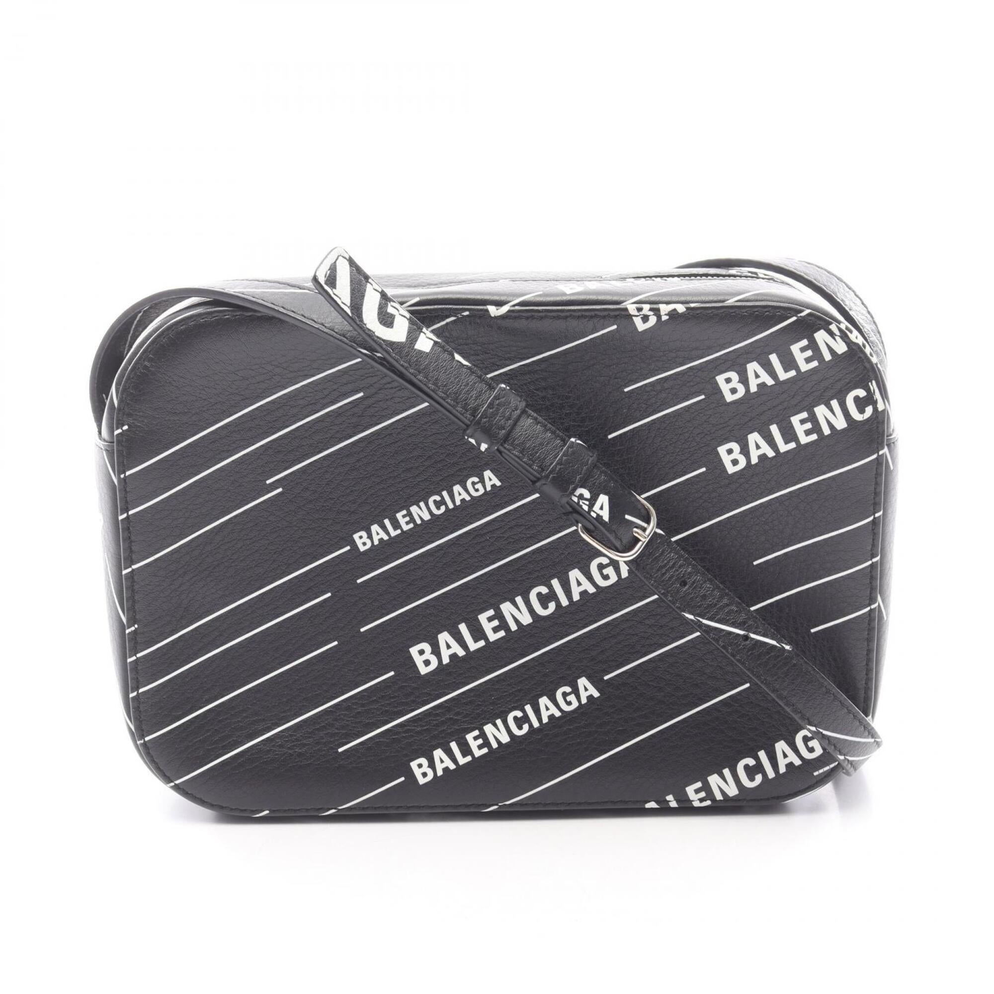 Balenciaga Black White Leather Shoulder
