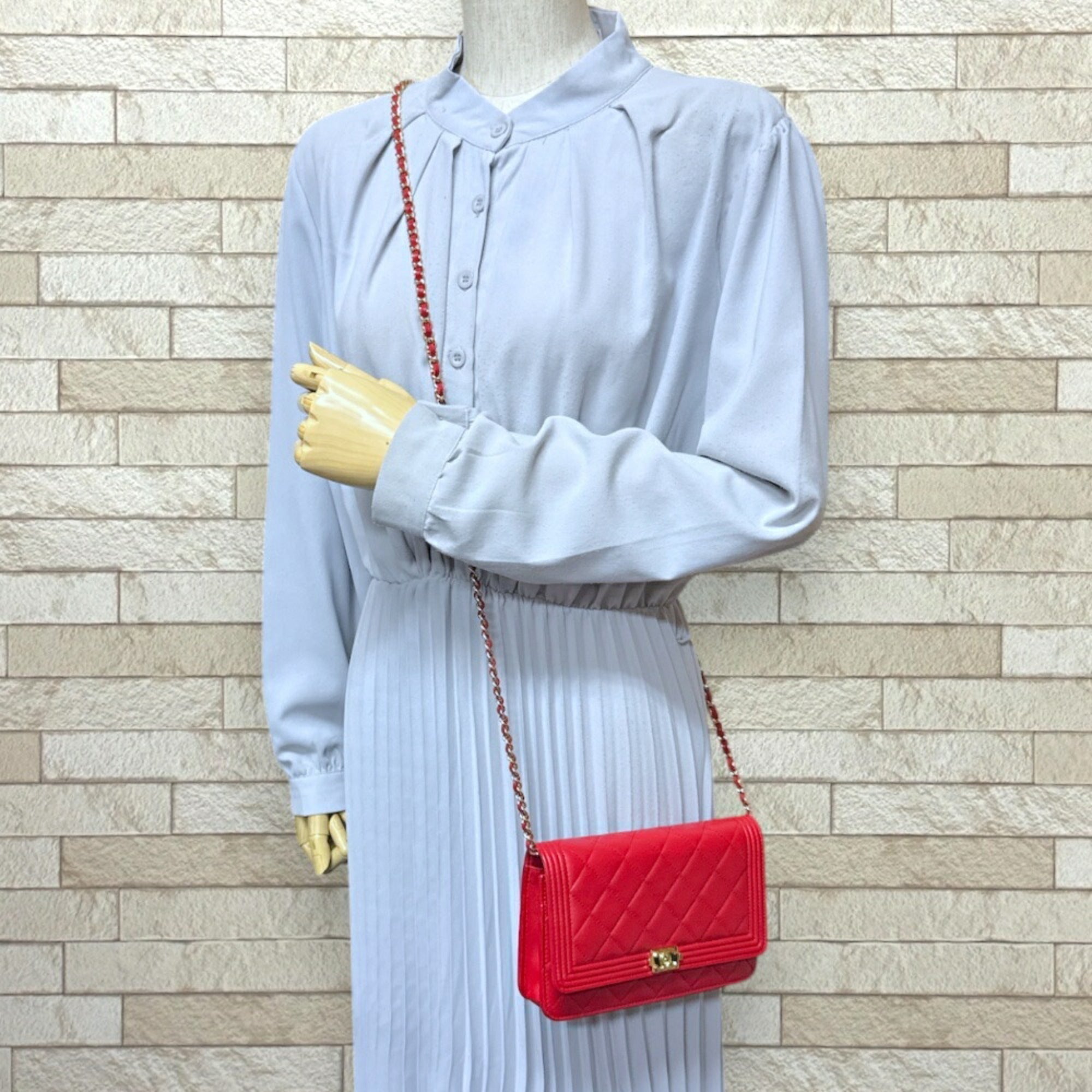 Chanel Boy Chanel Red Color Leather Shoulder Bag