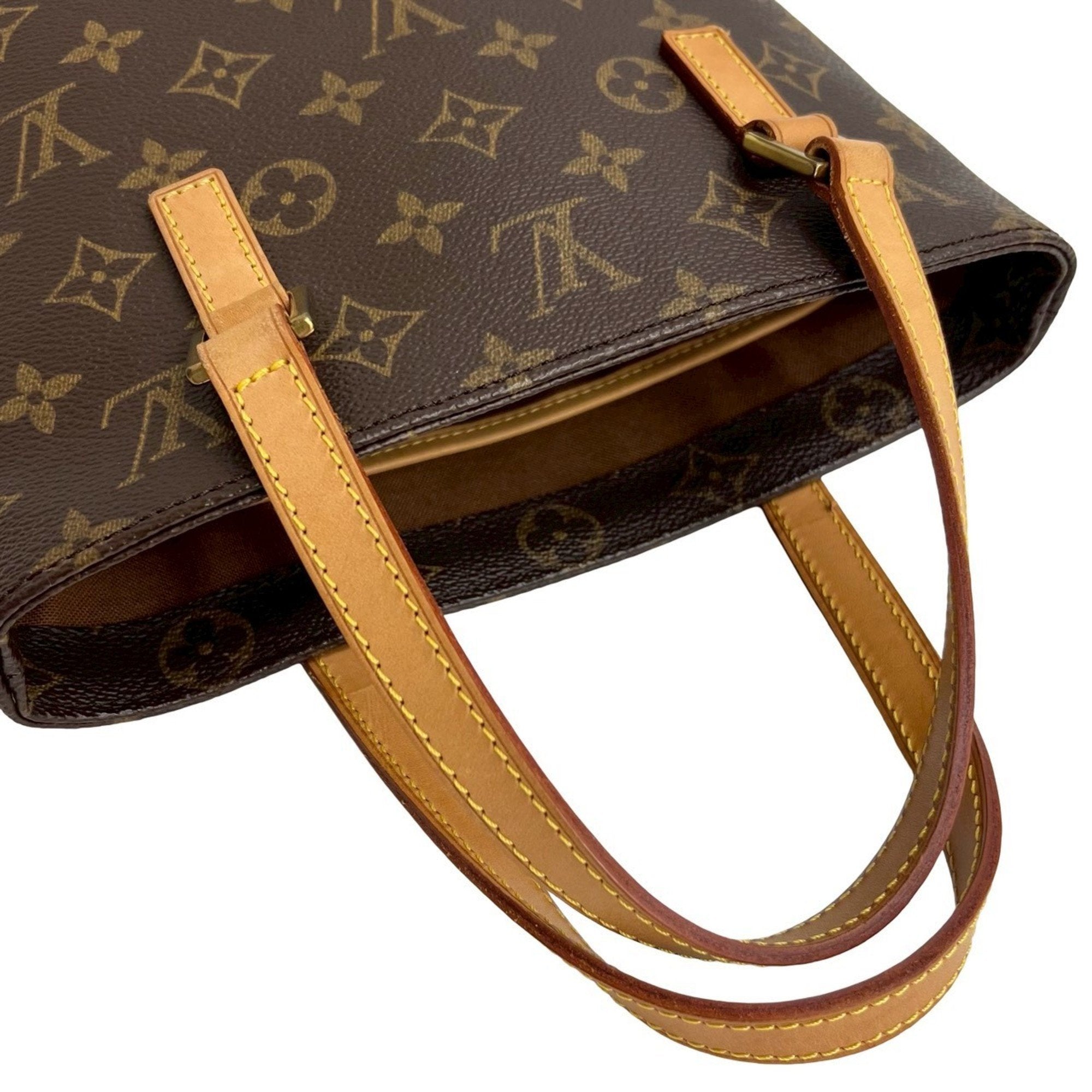 Louis Vuitton Brown Leather Pvc Handbag Tote Bag