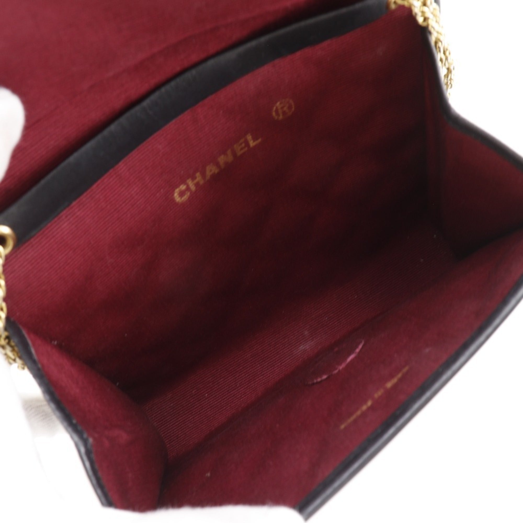 Chanel Black Leather Pochette Shoulder Bag
