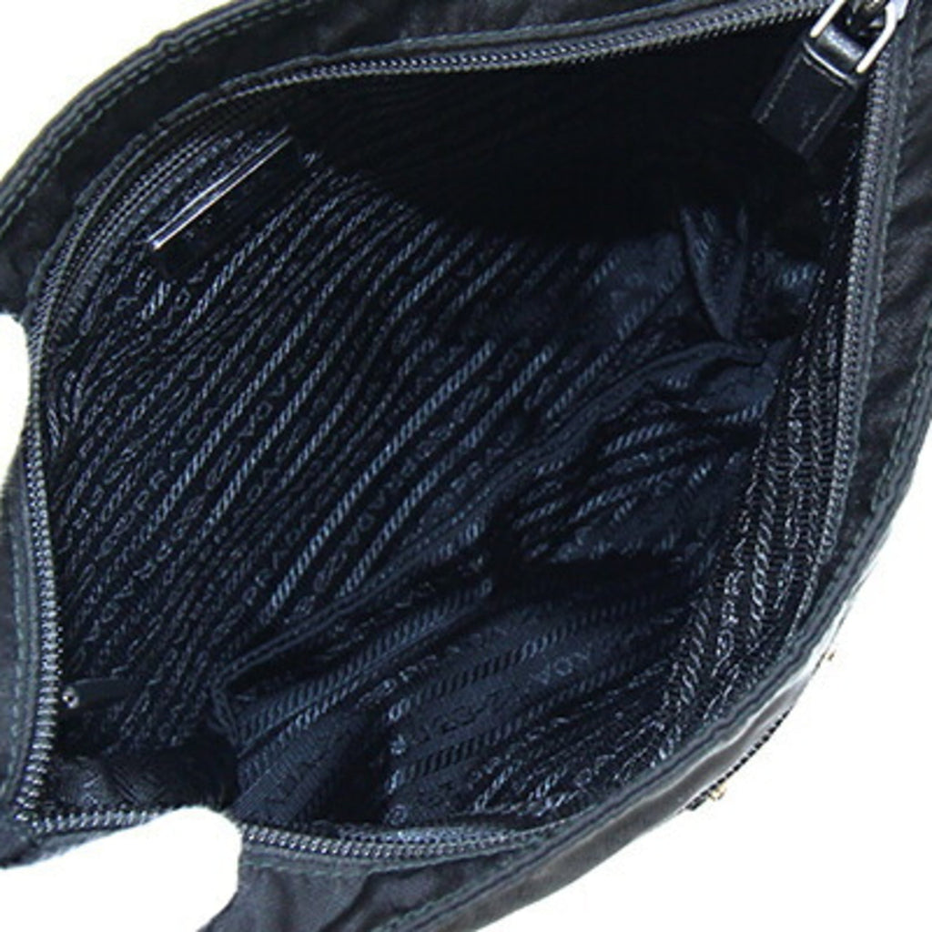 Prada Black Nylon Leather Shoulder Bag