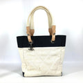 Chanel Black White Canvas Shoulder Bag Tote Bag