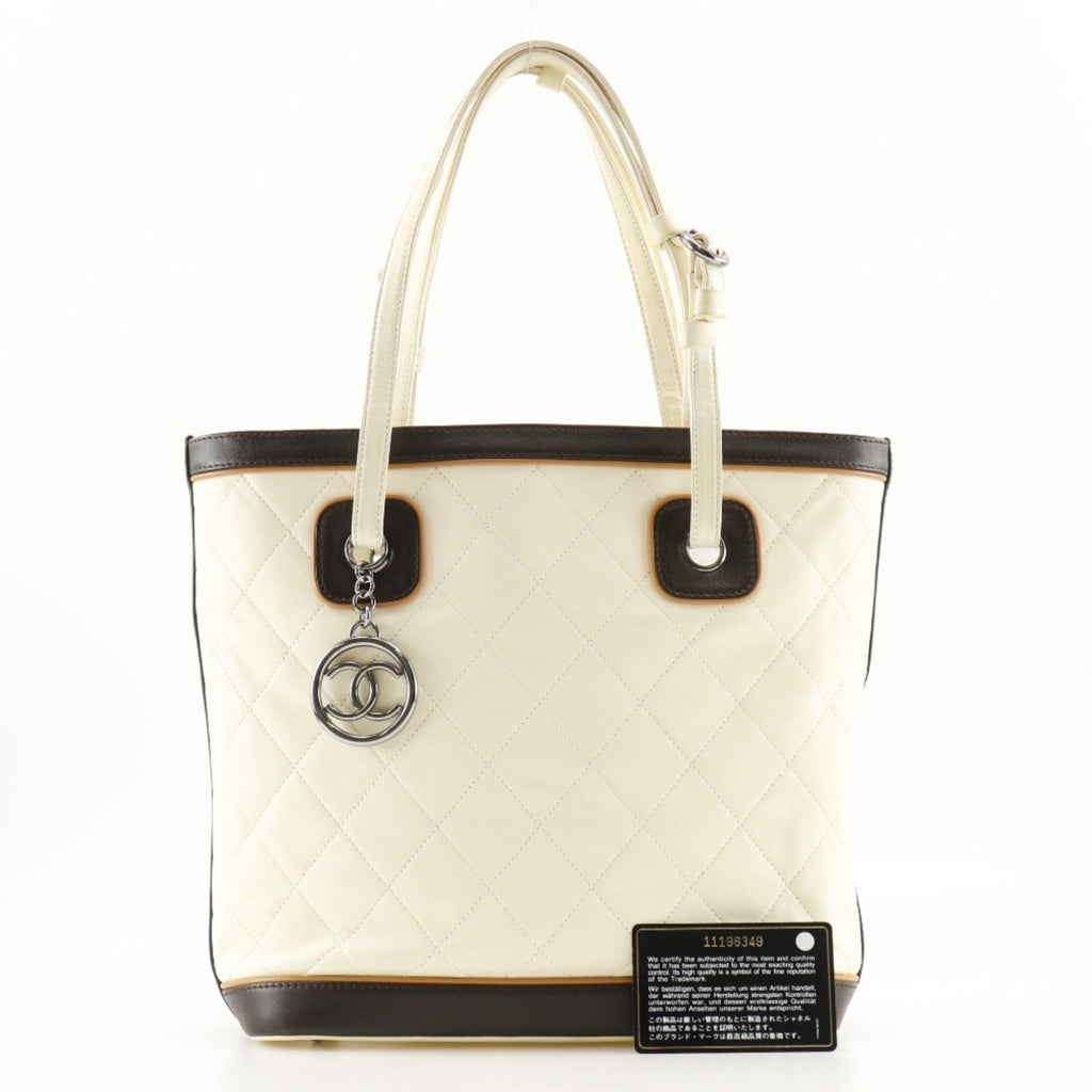 Chanel Ivory Leather Tote Bag