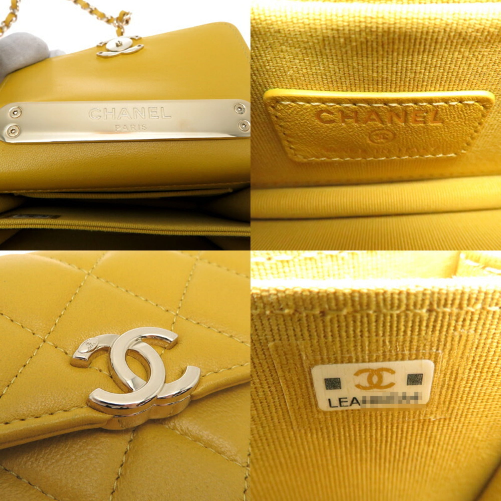 Chanel Yellow Leather Shoulder Bag