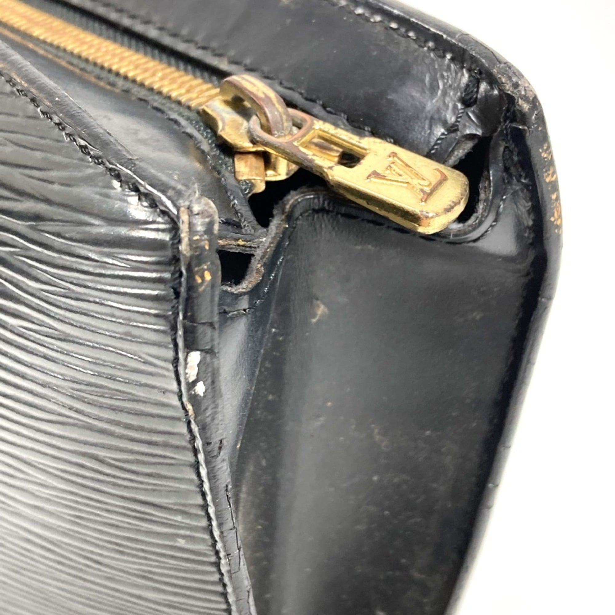 Louis Vuitton Black Noir Epi Leather Handbag Tote Bag
