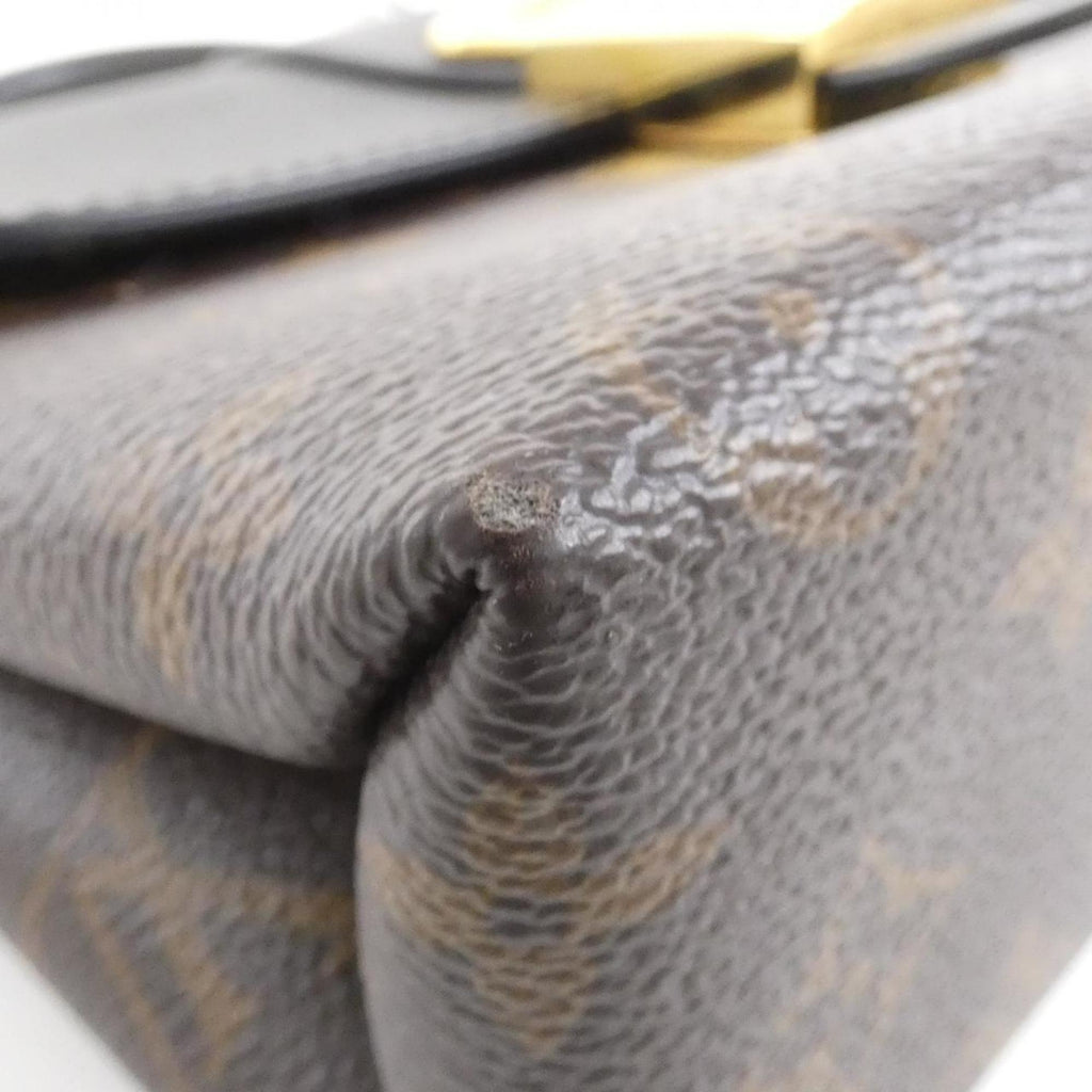 Louis Vuitton Black Marron Coated Canvas Leather Handbag